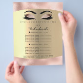 Makeup Lash Beauty Metallic Pink Flyer-prijslijst Flyer (Hand)