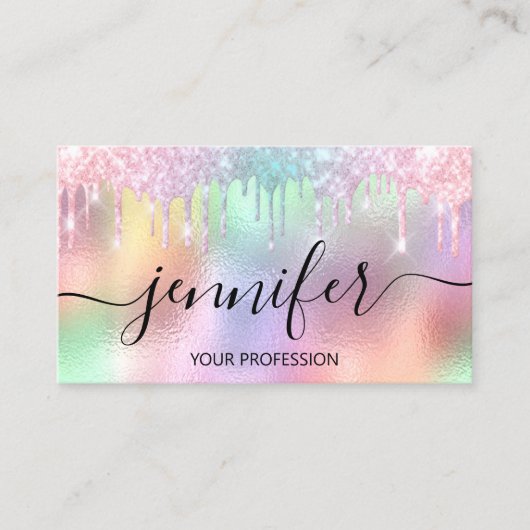 Makeup Lash Hair Nails Holographic Drives Visitekaartje (Voorkant)