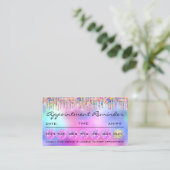 Makeup Lashes Appointment Herinnering Holografen R Visitekaartje (Staand voorkant)