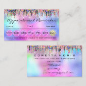 Makeup Lashes Appointment Holographic Visitekaartje (Voorkant / Achterkant)