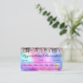 Makeup Lashes Appointment Holographic Visitekaartje (Staand voorkant)