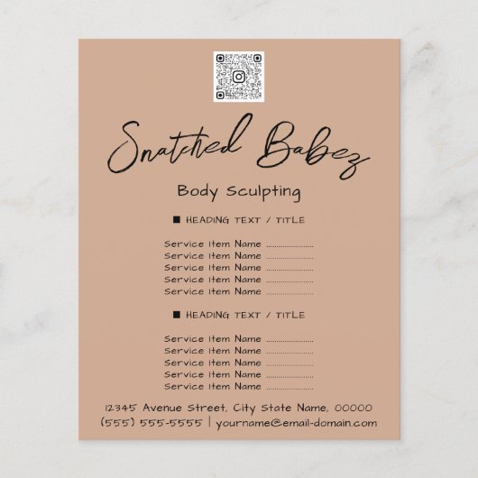 Makeup Lashes Beauty Hair Salon QR LOGO Blush Flyer (Voorkant)