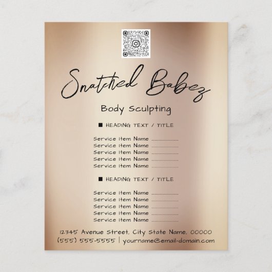 Makeup Lashes Beauty Hair Salon QR Modern Flyer (Voorkant)