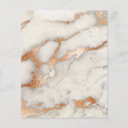 Makeup Lashes Beauty Salon Flyer Marble Coral Gold (Achterkant)