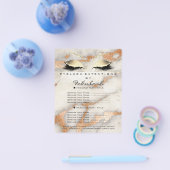 Makeup Lashes Beauty Salon Flyer Marble Coral Gold (Enkel)