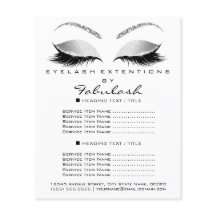 Makeup Lashes Beauty Salon Glitter Flyer Gray Glam