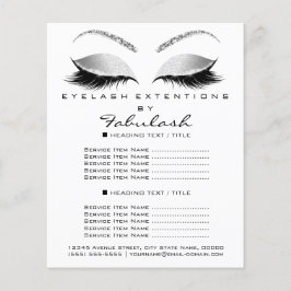 Makeup Lashes Beauty Salon Glitter Flyer Gray Glam