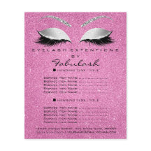 Makeup Lashes Beauty Salon Glitter Flyer Gray Pink