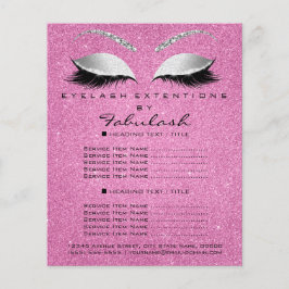 Makeup Lashes Beauty Salon Glitter Flyer Gray Pink