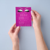 Makeup Lashes Beauty Salon Glitter Flyer Hot Pink (Hand)