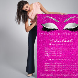 Makeup Lashes Beauty Salon Glitter Flyer Hot Pink