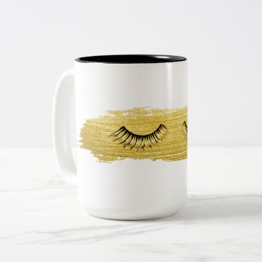 Makeup Lashes Beauty White Coffee Mok (Voorkant links)