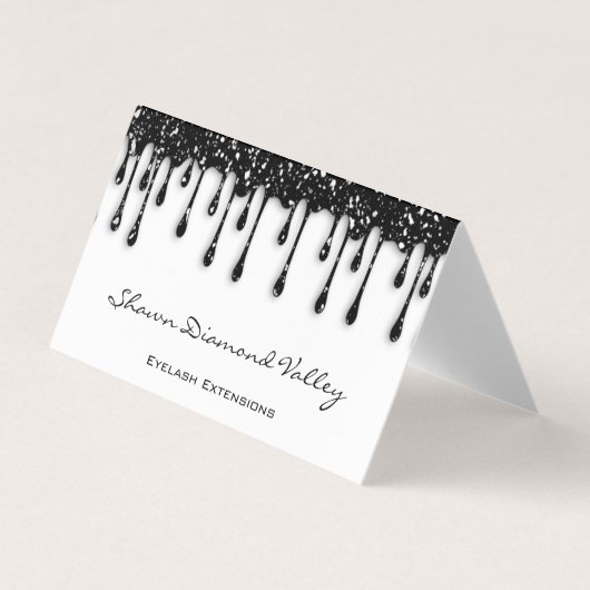 Makeup Lashes Black Drift QR Code White Insert Visitekaartje (Voorkant)