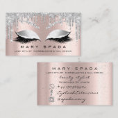 Makeup Lashes Browns Grey Spark Roos Confetti Visitekaartje (Voorkant / Achterkant)