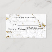 Makeup Lashes Glitter Gold Marble Appointment Card Afsprakenkaartje (Achterkant)