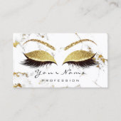 Makeup Lashes Glitter Gold Marble Appointment Card Afsprakenkaartje (Voorkant)