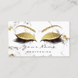 Makeup Lashes Glitter Gold Marble Appointment Card Afsprakenkaartje