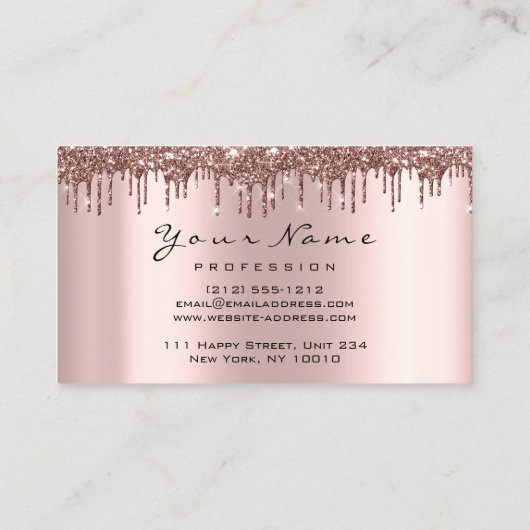 Makeup Lashes Glitter Roos Nails Manicure Brown Visitekaartje (Achterkant)