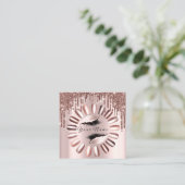 Makeup Lashes Glitter Roos Nails Manicure Skinny Vierkante Visitekaartje (Staand voorkant)