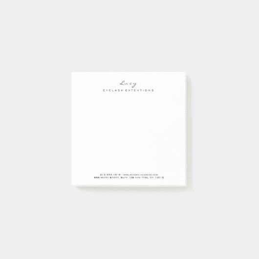 Makeup Lashes Name Web Telephone White Square Post-it® Notes (Voorkant)