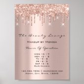 Makeup Lashes opent uren Salon Drip Spark Price Poster (Voorkant)