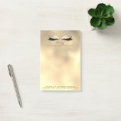 Makeup Lashes Roos Name Web Telefoon Gold Glass Post-it® Notes (Kantoor)