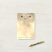 Makeup Lashes Roos Name Web Telefoon Gold Glass Post-it® Notes (Op bureau)