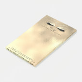 Makeup Lashes Roos Name Web Telefoon Gold Glass Post-it® Notes (Schuin)