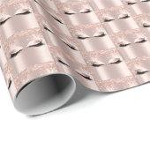 Makeup Lashes Roos Spark Bridal Sweet 16th Glitter Cadeaupapier (Rol Hoek)