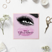 Makeup Lashes Roze Kus Lips Logo QR Code Vierkante Visitekaartje
