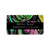 Makeup Lip Gloss Bright Oerwoud Doodles Black Etiket (Voorkant)
