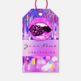 Makeup Lip Holograaf Drip Berry roze Kiss QR Code Cadeaulabel