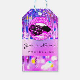 Makeup Lip Holograaf Drip Berry roze Kiss QR Code Cadeaulabel