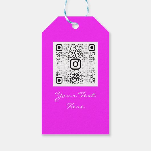 Makeup Lip Holograaf Drip Berry roze Kiss QR Code Cadeaulabel (Achterkant)