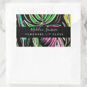 Makeup Lipgloss Bright Oerwoud Doodles Black Rechthoekige Sticker (Tas)