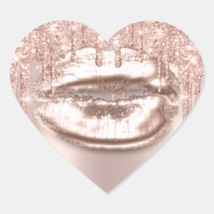 Makeup Lips Kiss 16th Bridal Roos Glitter Spark Hart Sticker