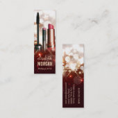 Makeup Lipstick Eyebrow Pencil Modern Gold Glitter Mini Visitekaartje (Voorkant / Achterkant)