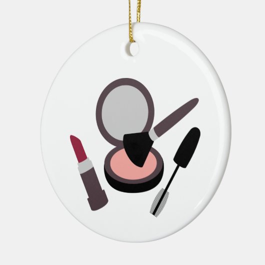 Makeup Lipstick Mascara Blush Keramisch Ornament (Links)