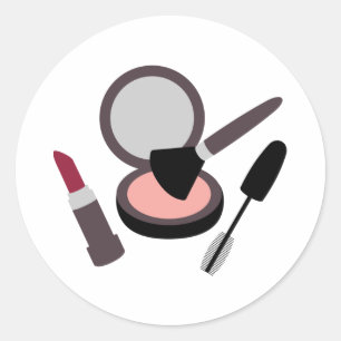 Makeup Lipstick Mascara Blush Ronde Sticker