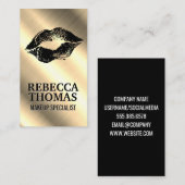 Makeup Lipstick Stain | Goud metaal Visitekaartje (Voorkant / Achterkant)