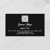 Makeup Logo Blue White Gold Eyelash Qr-code Visitekaartje (Achterkant)