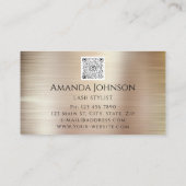 Makeup Logo Bruine Eyelash QR Code Roos Gold Visitekaartje (Achterkant)