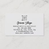 Makeup Logo Bruine Eyelash QR Code Roos Visitekaartje (Achterkant)