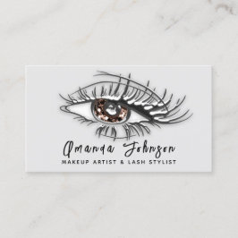 Makeup Logo Bruine Eyelash Qr-code Silver Visitekaartje