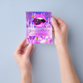 Makeup Logo Lip Holograaf Drip Berry QRCODE LOGO Flyer (Hand)