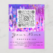 Makeup Logo Lip Holograaf Drip Berry QRCODE LOGO Flyer (Achterkant)
