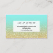 Makeup logo typografie goud glitter blauwgroen visitekaartje (Achterkant)