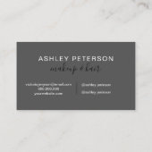 Makeup logo typografie marmer zilverglitter visitekaartje (Achterkant)