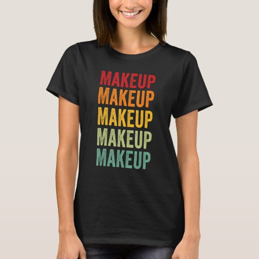 Makeup Makeup Hobbyist Rainbow Design T-shirt (Voorkant)
