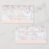 Makeup marble roos gold confetti monogram blush visitekaartje (Voorkant / Achterkant)